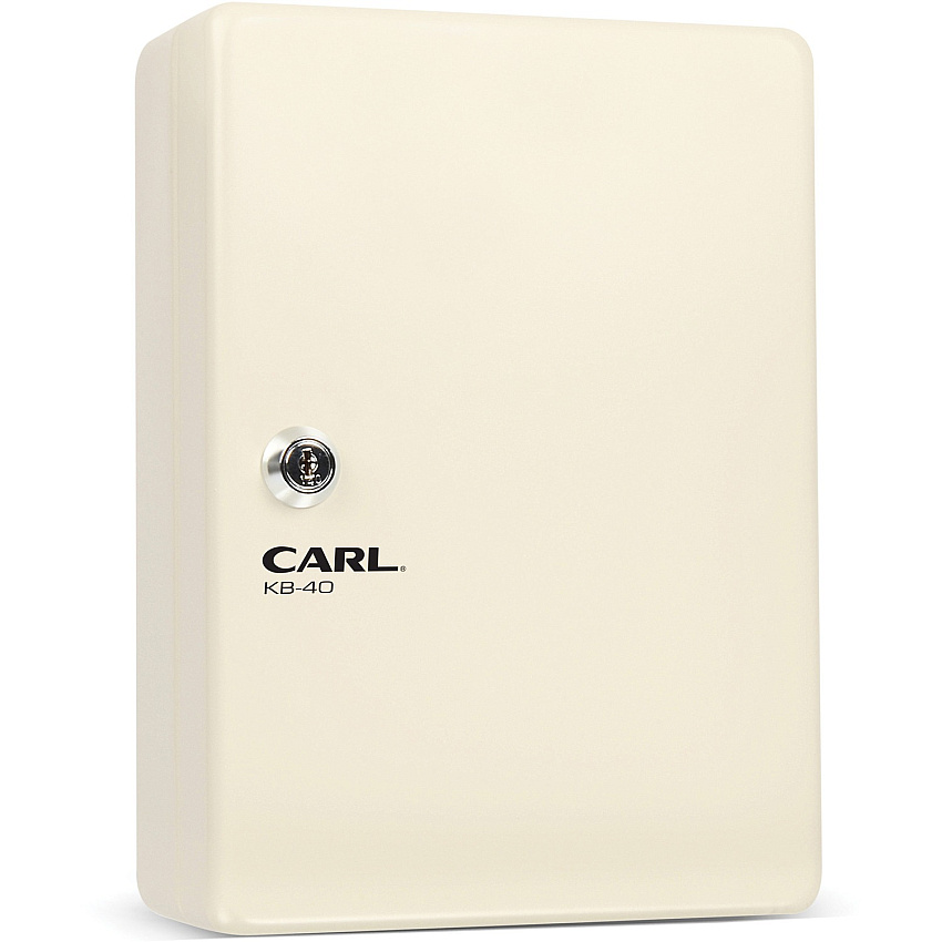 CARL Steel Security Key Cabinet 10.3" Length x 7" Width x 3.5" Height - Lockable, Wall Mountable - Ivory - Steel (80038)