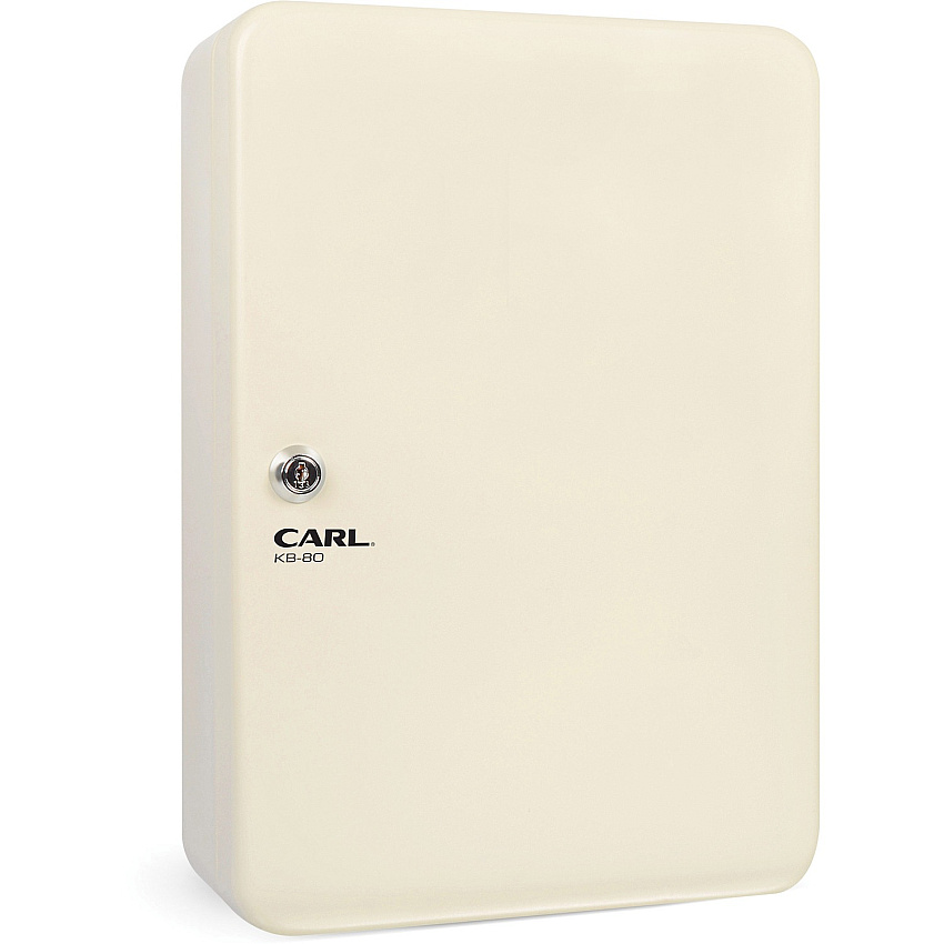 CARL Steel Security Key Cabinet 12.5" Length x 9.3" Width x 3.5" Height - Lockable, Wall Mountable - Ivory - Steel (80080)