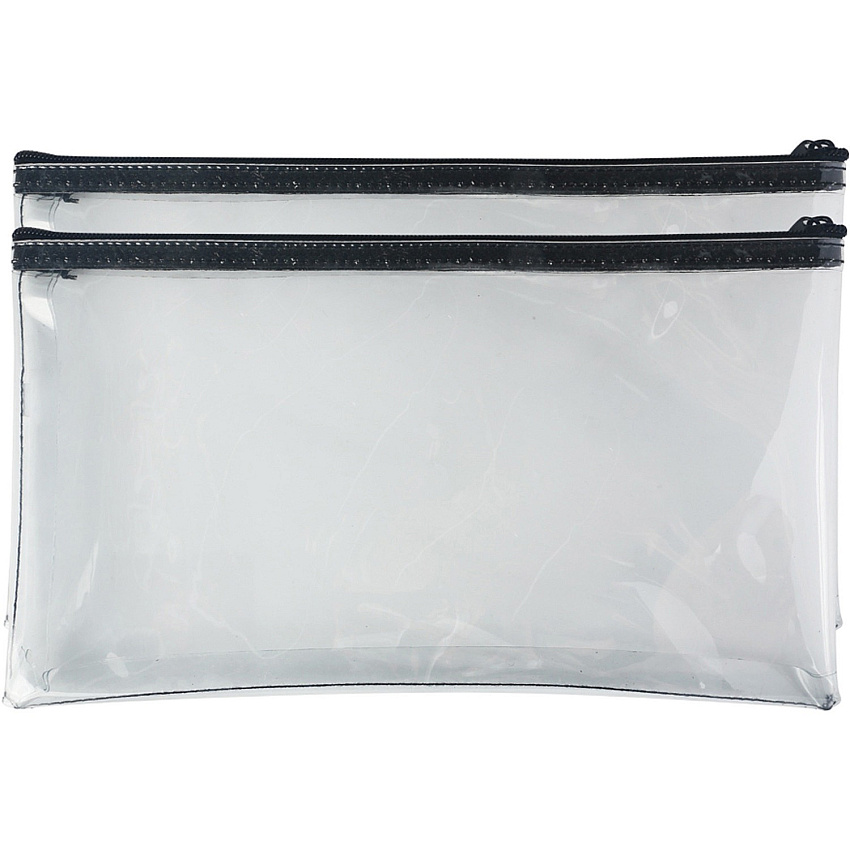 Sparco Wallet Bag 11" Length x 6" Width - Zipper Closure - Clear - Currency, Check, Paperwork - 2 / Pack (02867)
