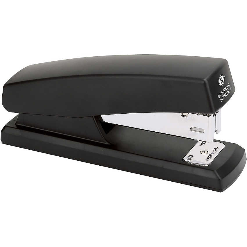 Business Source Half-strip Stapler Staples Upto 20 Sheet - Holds Upto 105 Staple - Half Strip - Black - Plastic - 1 Each (BSN03197)