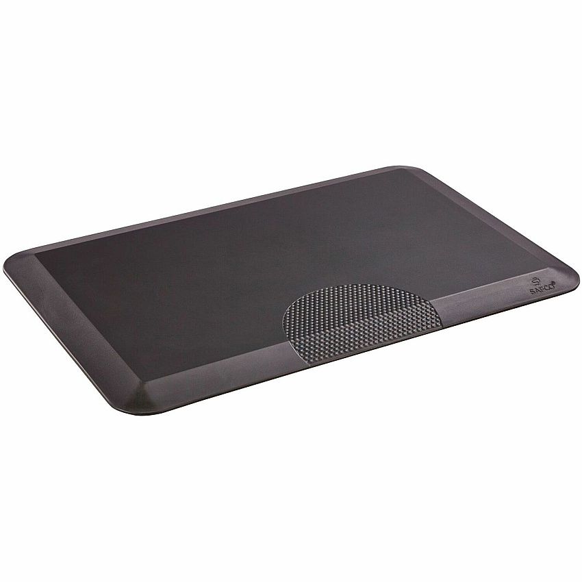 Safco Movable Anti-Fatigue Mat Floor - 36" Length x 24" Width x 1" Thickness - Rectangular - Black - 1 Each (2111BL)