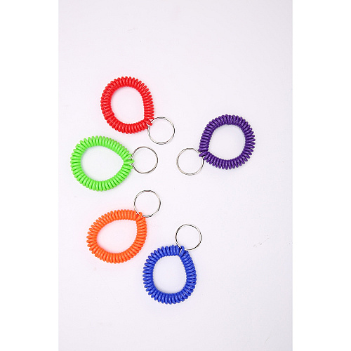 Sparco Split Ring Wrist Coil Key Holders 2.1" Height x 2.1" Width x 2.4" Length - Assorted - 10 / Pack (02884)
