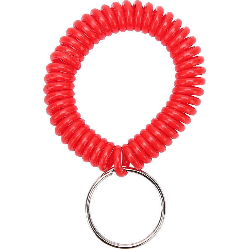 Sparco Split Ring Wrist Coil Key Holders 2.1" Height x 2.1" Width x 2.4" Length - Red - 6 / Pack (02883)