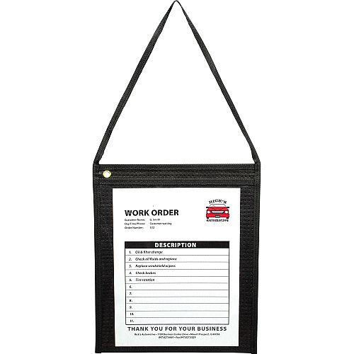 C-Line Fabric Hanging Strap Shop Ticket Holders 12" Height x 9" Width - Fabric - Clear - 15 / Box (74112)