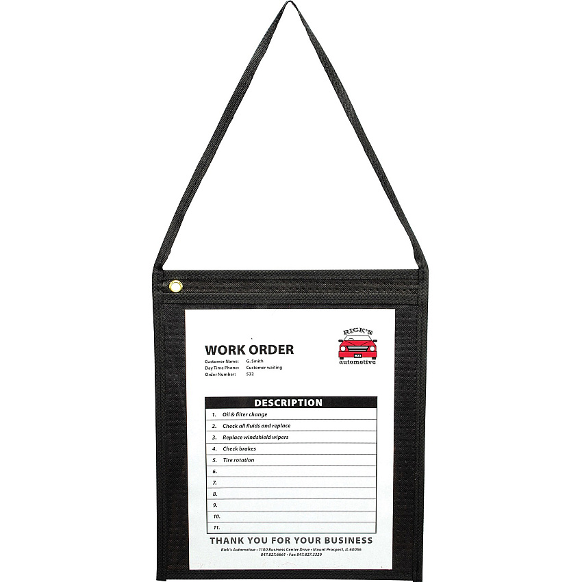 C-Line Fabric Hanging Strap Shop Ticket Holders 12" Height x 9" Width - Fabric - Clear - 15 / Box (74112)