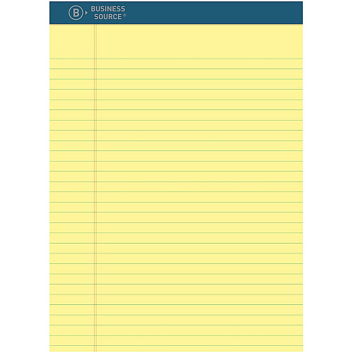 Business Source Premium Writing Pad 2.50" Height x 8.5" Width x 11.8" Length - Tear Proof, Sturdy Back, Bleed-free - 1 Dozen (BSN03108)