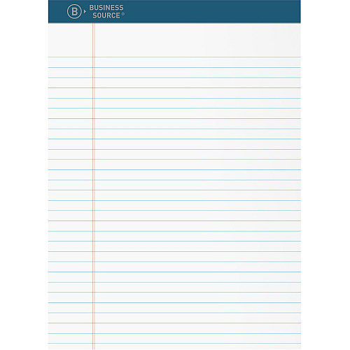 Business Source Premium Writing Pad 2.50" Height x 8.5" Width x 11.8" Length - White Paper - Tear Proof, Sturdy Back, Bleed-free - 1 Dozen (BSN03107)