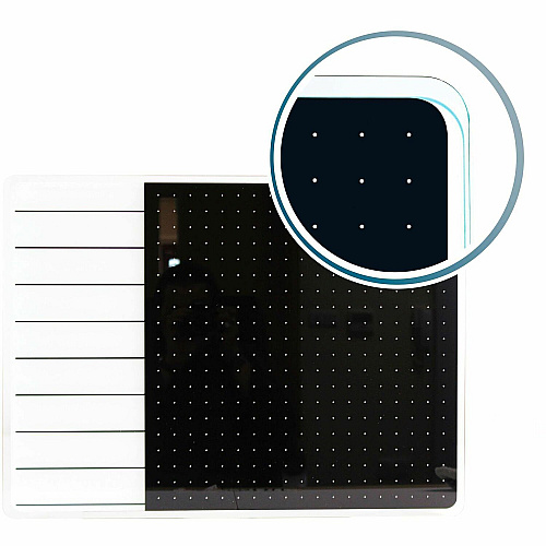 Viztex&reg; Glacier White & Black Plan & Grid Glass Dry Erase Board - 17" x 23" 17" (1.4 ft) Width x 23" (1.9 ft) Height - White Tempered Glass Surface - Rectangle - Magnetic - Durable, Smudge Resistant, Magnetic, Frameless, Multi-Grid, Ghos (FCVGM1723WP)