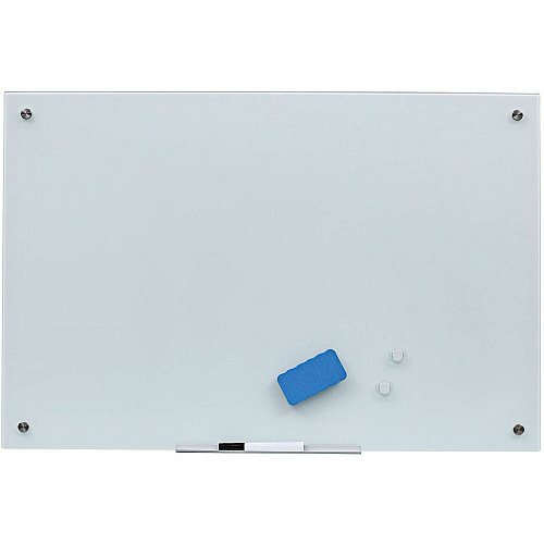 Bi-silque Magnetic Glass Dry Erase Board 24" (2 ft) Width x 36" (3 ft) Height - White Glass Surface - Rectangle - Horizontal/Vertical - Magnetic - 1 Each (GL070107)