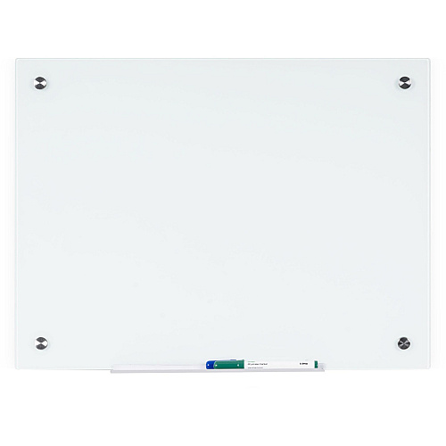 Bi-silque Magnetic Glass Dry Erase Board 48" (4 ft) Width x 96" (8 ft) Height - White Glass Surface - Rectangle - Horizontal/Vertical - Magnetic - 1 Each (GL250107)