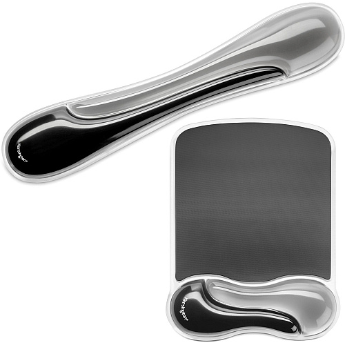 Kensington Duo Gel Mouse Pad Wrist Rest 1.70" Height x 11.40" Width - Gray - Gel - 1 Each (52500)