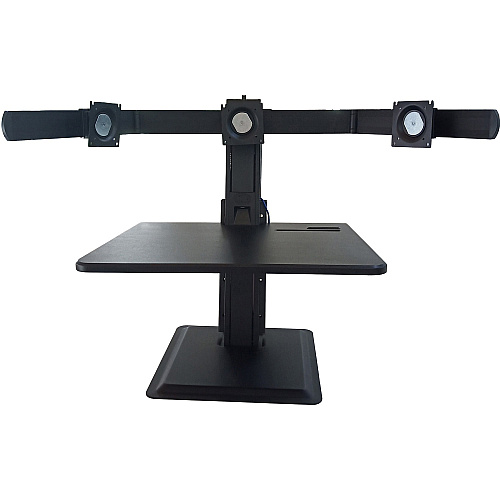 Lorell Deluxe Light-Touch 3-Monitor Desk Riser Up to 32" Screen Support - 35" Height x 26" Width x 27.30" Depth - Desk - Black (LLR03167)