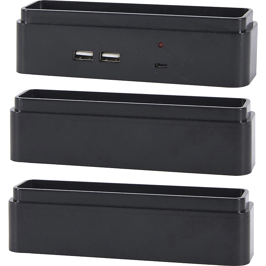 DAC Stax Monitor Riser Block Kit with 2 USB Charging Ports 6" Width x 1.50" Depth x 1.50" Height - Adjustable, Stackable, Adjustable Height - 3 / Kit (02270)