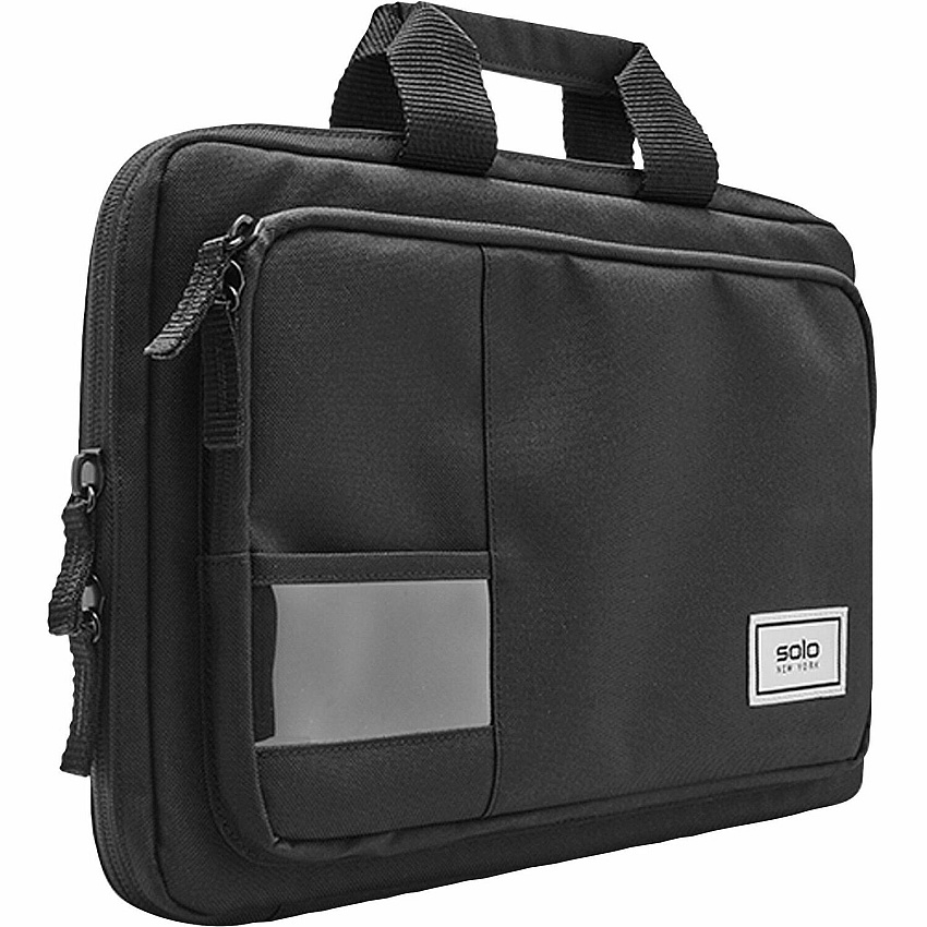 Solo Carrying Case for 11.6" Chromebook, Notebook - Black Drop Resistant, Bacterial Resistant, Water Resistant - Fabric Body - Handle - 1 Each (PRO1534)