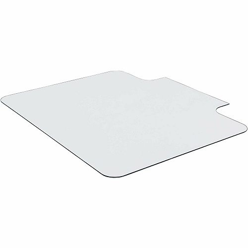 Lorell Tempered Glass Chairmat with Lip Hardwood Floor, Carpet48" Width x 36" Depth - Lip Size 23" Length x 6" Width - Tempered Glass - Clear - 1 Each (LLR82836)