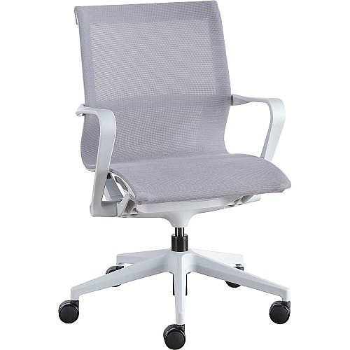 Lorell Premium Executive Mesh Mid-back Sling Chair Nylon Seat Material - Nylon, Mesh Back Material - Plastic Frame Material - Mid Back - 5-star Base - Gray - 1 Each (LLR40207)
