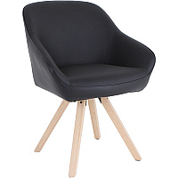 Lorell Natural Wood Legs Modern Guest Chair Four-legged Base - Black - 1 Each (LLR68564)