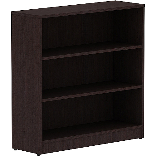 Lorell Laminate Bookcase 36" Width x 12" Depth x 36" Height - 3 x Shelf(ves) - Laminated, Sturdy, Contemporary Style, Square Edge, Adjustable Shelf - Espresso - Medium Density Fiberboard (MDF), Laminate - Assembly Required (LLR18276)