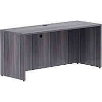 Lorell Essentials Series Credenza Shell 29.5" Height x 66" Width x 24" Depth Credenza Shell, x 1" Thickness Top - Finish: Weathered Charcoal Laminate, Silver Brush (LLR69596)