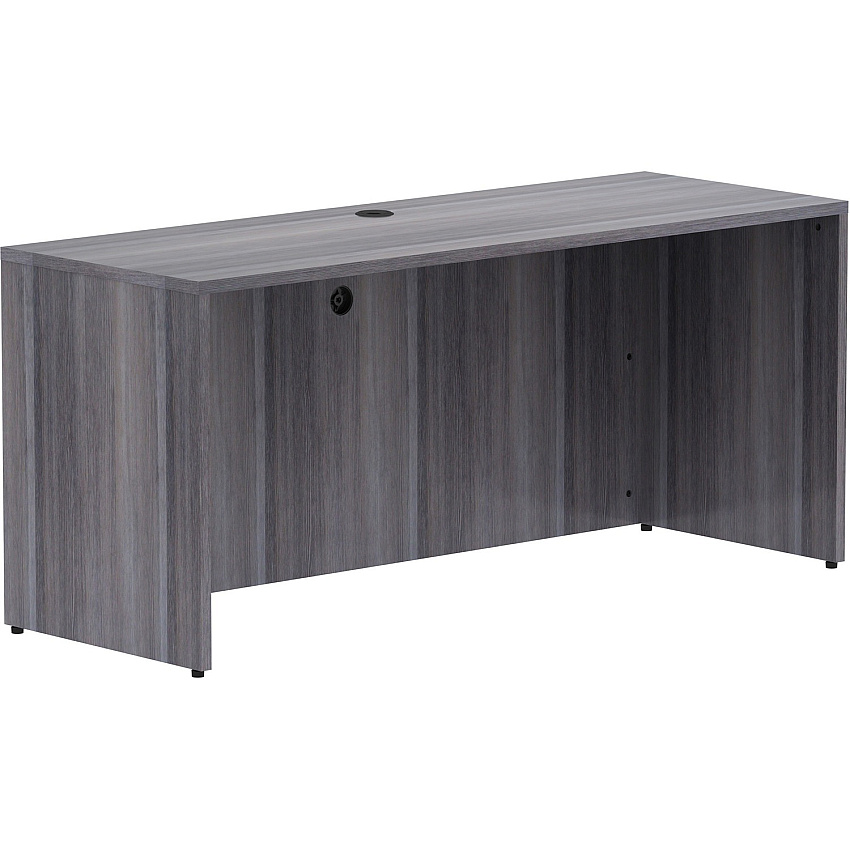 Lorell Essentials Series Credenza Shell 29.5" Height x 66" Width x 24" Depth Credenza Shell, x 1" Thickness Top - Finish: Weathered Charcoal Laminate, Silver Brush (LLR69596)