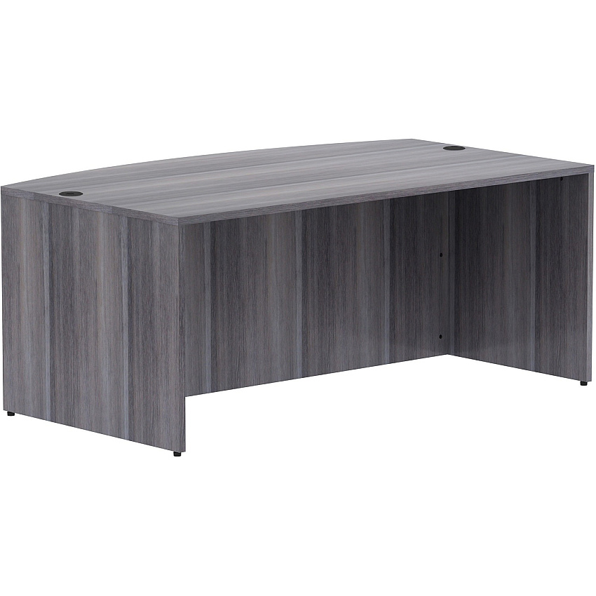 Lorell Essentials Series Bowfront Desk Shell 29.5" Height x 72" Width x 41.4" Depth Desk Shell, x 1" Thickness Top - Bow Front Edge - Finish: Weathered Charcoal Laminate (LLR69591)