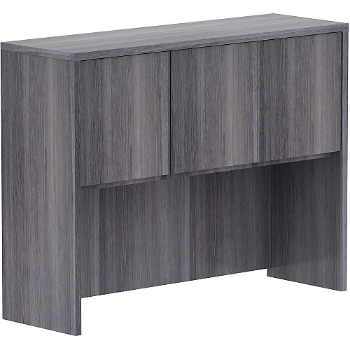 Lorell Essentials Series Stack-on Hutch with Doors 36" Height x 48" Width x 15" Depth - 3 Door(s) - Finish: Weathered Charcoal Laminate (LLR69621)