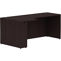 Lorell Essentials Series Left Corner Credenza 29.5" Height x 36" Width x 24" Depth x 72" Length Credenza, x 1" Thickness Top - Finish: Espresso Laminate (LLR18267)