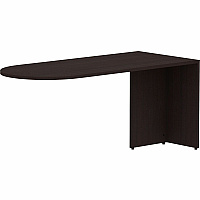 Lorell Essentials Series Peninsula Desk Box 1 of 2 29.5" Height x 66" Width x 30" Depth Desk, x 1" Thickness Top - Finish: Espresso Laminate (LLR18262)