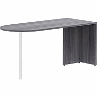Lorell Essentials Series Peninsula Desk Box 1 of 2 29.5" Height x 66" Width x 30" Depth Desk, x 1" Thickness Top - Finish: Weathered Charcoal Laminate (LLR69593)