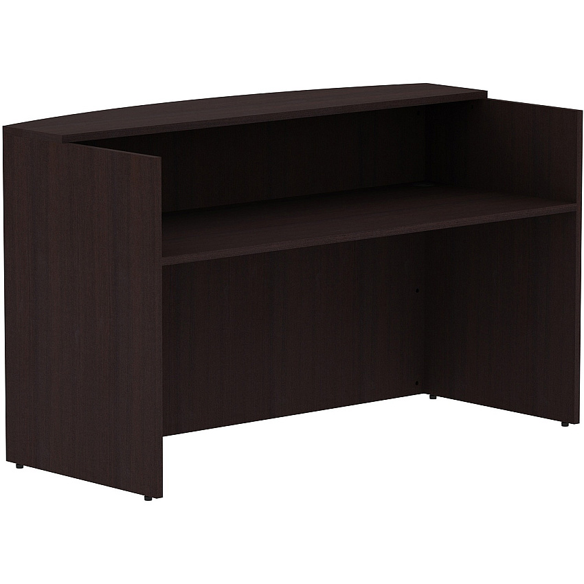 Lorell Essentials Series Front Reception Desk 42.5" Height x 72" Width x 36" Depth Desk, x 1" Thickness Top - Finish: Espresso Laminate (LLR18264)