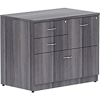 Lorell Essentials Series Box/Box/File Lateral File 29.5" Height x 35.5" Width x 22" Depth Lateral File, x 1" Thickness Top - 4 x File, Box Drawer(s) - Finish: Weathered Charcoal Laminate (LLR69623)