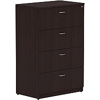 Lorell Essentials Series 4-Drawer Lateral File 54.8" Height x 35.5" Width x 22" Depth Lateral File, x 1" Thickness Top - 4 x File Drawer(s) - Finish: Espresso Laminate (LLR18274)