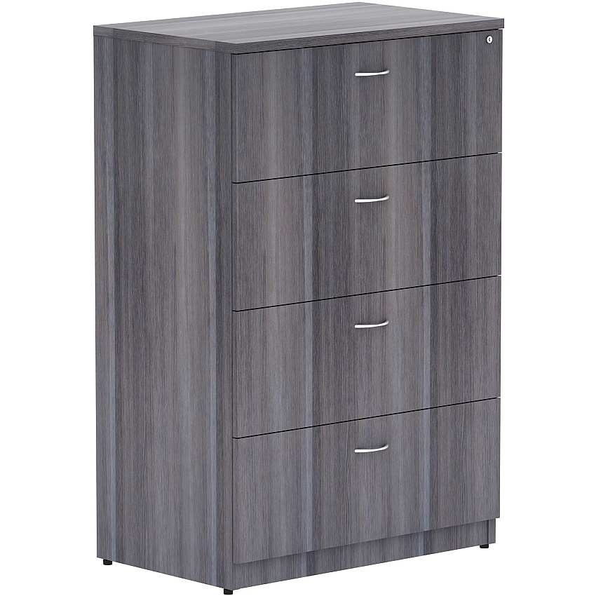 Lorell Essentials Series 4-Drawer Lateral File 54.8" Height x 35.5" Width x 22" Depth Lateral File, x 1" Thickness Top - 4 x File Drawer(s) - Finish: Weathered Charcoal Laminate (LLR69624)