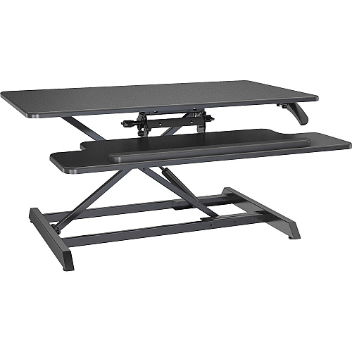Lorell Large Monitor Desk Riser 37.40 lb Load Capacity - 19.63" Height x 35.38" Width x 19.25" Depth - Desk - Polyvinyl Chloride (PVC), Medium Density Fiberboard (MDF) - Black (LLR99555)