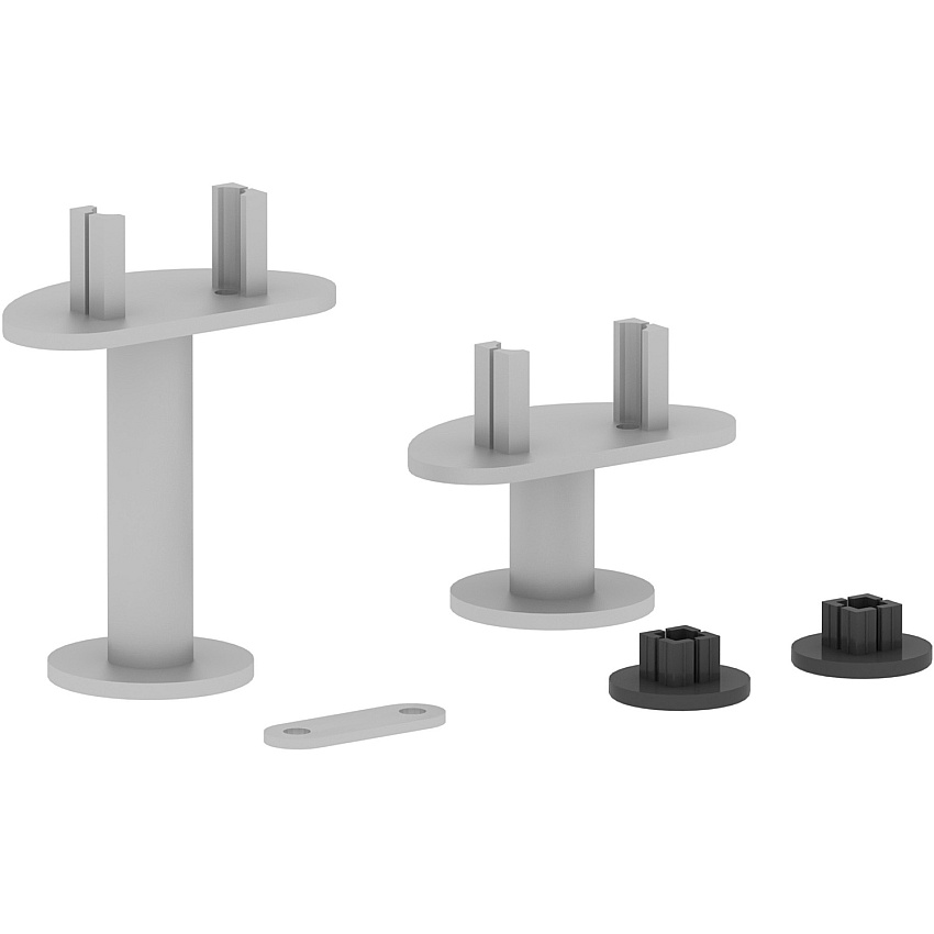Lorell Adaptable Panel System Straight Connector Set Steel - Silver - 3 / Set (LLR90283)