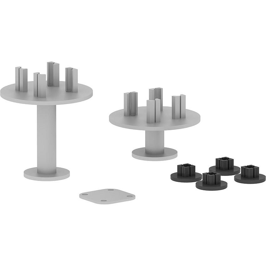 Lorell Adaptable Panel System 4-Way Connector Set Steel - Silver - 3 / Set (LLR90282)