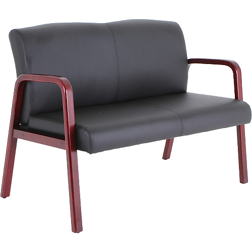 Lorell Upholstered Loveseat Wood Frame Material - Black Mahogany - Bonded Leather - Armrest - 1 Each (LLR40211)