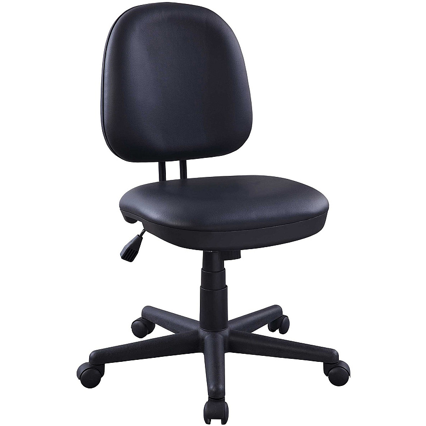 Lorell Vinyl Contoured Task Chair Vinyl Seat Material - Vinyl Back Material - 5-star Base - Black - Plastic - 1 Each (LLR84875)