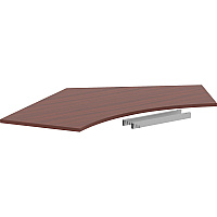 Lorell Relevance Series Curve Worksurface for 120 Workstations Mahogany Rectangle Top - Contemporary Style - 47.25" Table Top Length x 34.13" Table Top Width x 1" Table Top Thickness - Assembly Required - 1 Each (LLR16248)