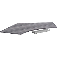Lorell Relevance Series Curve Worksurface for 120 Workstations Weathered Charcoal Laminate Rectangle Top - Contemporary Style - 47.25" Table Top Length x 34.13" Table Top Width x 1" Table Top Thickness - Assembly Required - 1 Each (LLR16249)