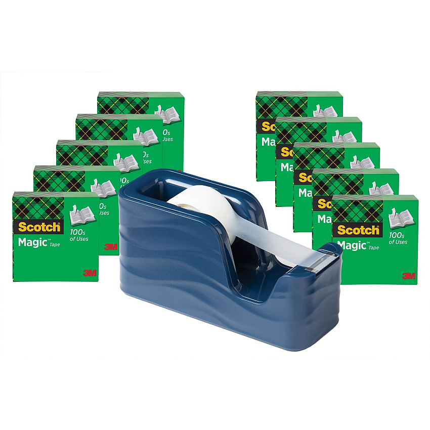 Scotch Magic Tape C18 Dispenser Value Pack 333.33 yd Length x 0.75" Width - Matte - Dispenser Included - 10 / Pack (810K10C20MI)