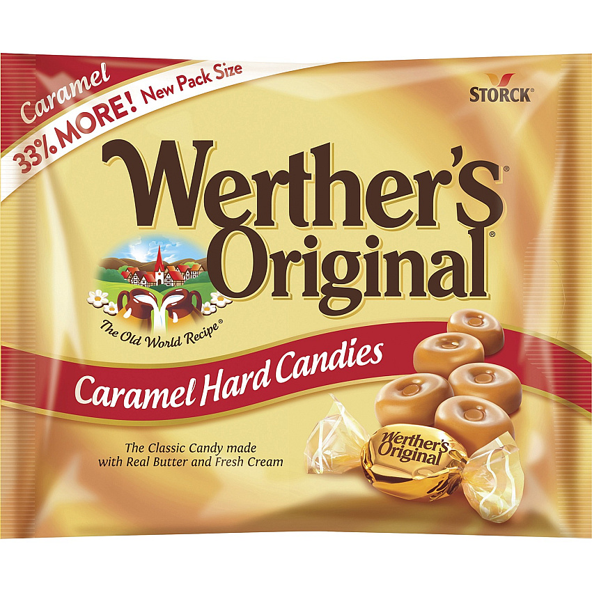 Werther's Original Hard Caramel Candies Caramel - Individually Wrapped - 12 oz - 1 Each (05766)
