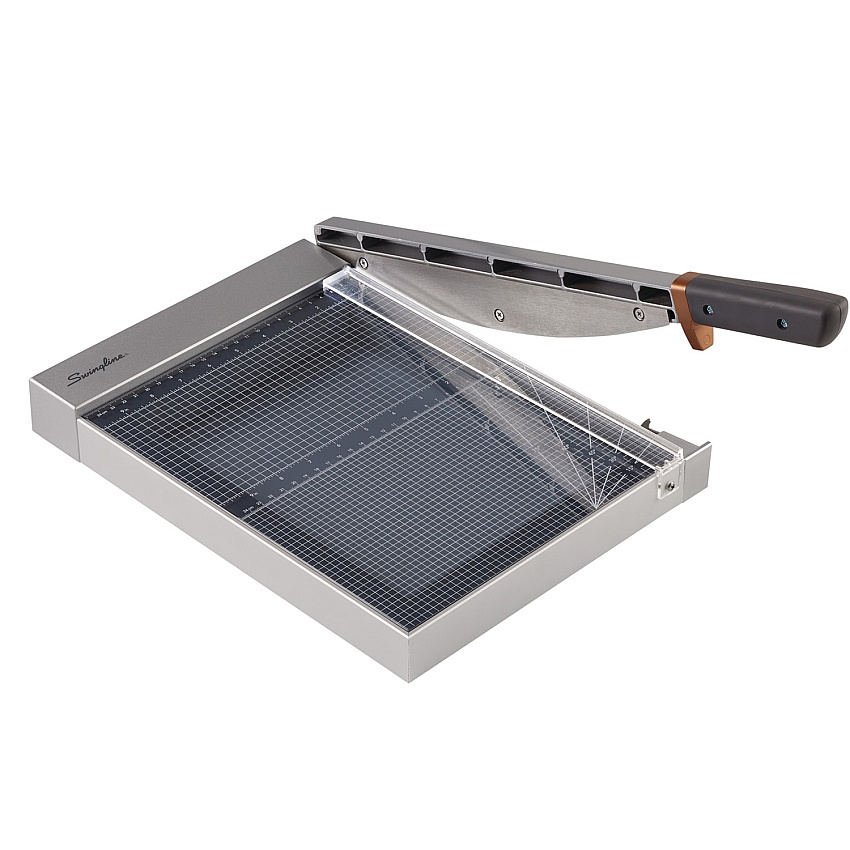 Swingline 1215G/1225G Guillotine Trimmer 25 Sheet Cutting Capacity - 12" Cutting Length - Easy to Use, Built-in LED, Sturdy - Wood, Plastic - Silver - 1 Each (10005)