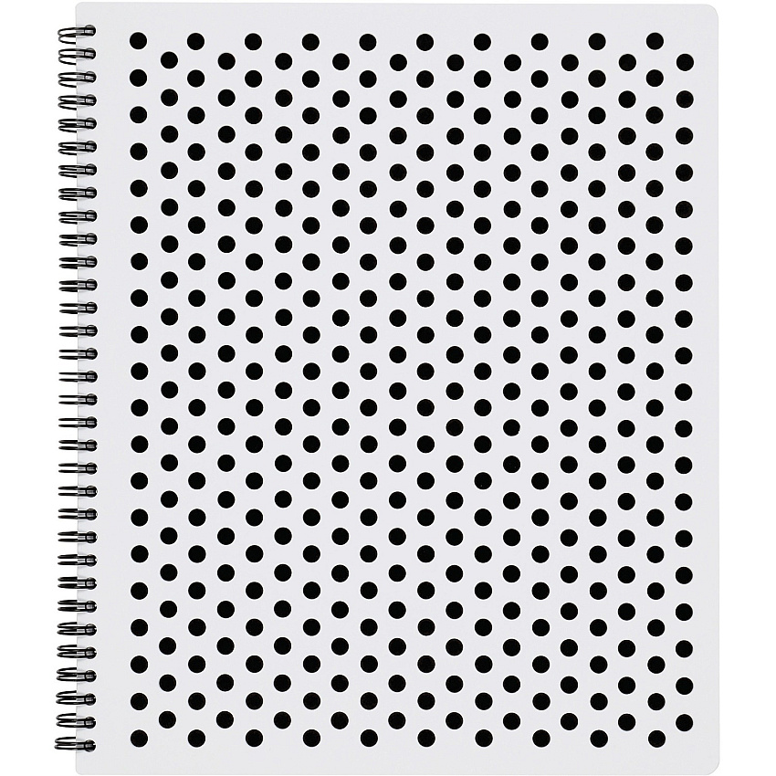 TOPS Polka Dot Design Spiral Notebook Double Wire Spiral - College Ruled - 3 Hole(s) - 11" x 9" - Black Polka Dot Cover - Micro Perforated, Hole-punched, Durable, Wear Resistant, Damage Resistant - 1 Each (69734)
