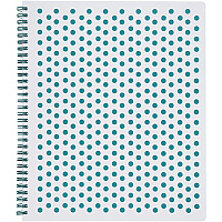 TOPS Polka Dot Design Spiral Notebook Double Wire Spiral - College Ruled Front Ruling - 3 Hole(s) - 11" x 9" - Teal Polka Dot Cover - Micro Perforated, Hole-punched, Durable, Wear Resistant, Damage Resistant - 1 Each (69735)