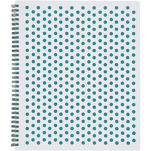 TOPS Polka Dot Design Spiral Notebook Double Wire Spiral - College Ruled Front Ruling - 3 Hole(s) - 11" x 9" - Teal Polka Dot Cover - Micro Perforated, Hole-punched, Durable, Wear Resistant, Damage Resistant - 1 Each (69735)