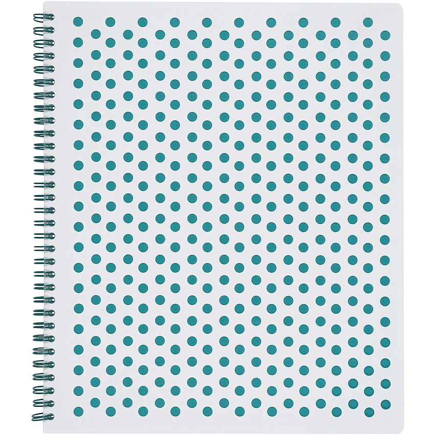 TOPS Polka Dot Design Spiral Notebook Double Wire Spiral - College Ruled Front Ruling - 3 Hole(s) - 11" x 9" - Teal Polka Dot Cover - Micro Perforated, Hole-punched, Durable, Wear Resistant, Damage Resistant - 1 Each (69735)
