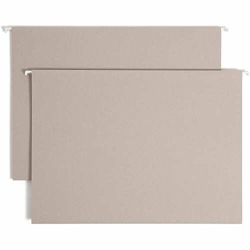 Smead TUFF 1/3 Tab Cut Legal Recycled Hanging Folder 8 1/2" x 14" - 3" Expansion - Top Tab Location - Assorted Tab Position - 14 pt. - Steel Gray - 10% Recycled - 18 / Box (64341)