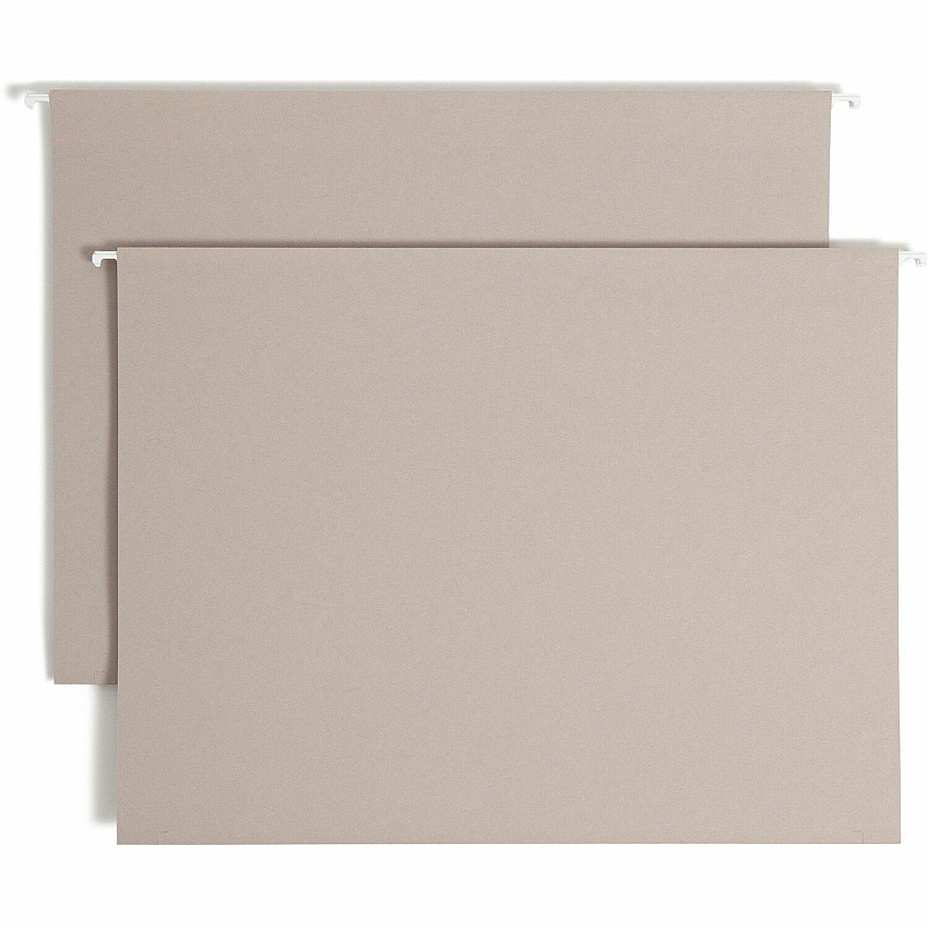 Smead TUFF 1/3 Tab Cut Legal Recycled Hanging Folder 8 1/2" x 14" - 4" Expansion - Top Tab Location - Assorted Tab Position - Steel Gray - 10% Recycled - 18 / Box (64342)