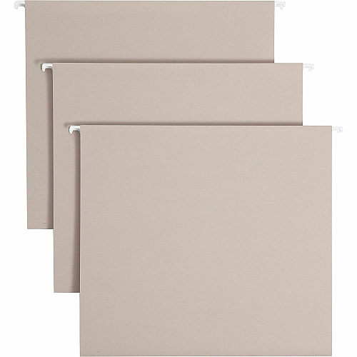 Smead TUFF 1/3 Tab Cut Letter Recycled Hanging Folder 8 1/2" x 11" - 3" Expansion - Top Tab Location - Assorted Tab Position - Steel Gray - 10% Recycled - 18 / Box (64241)